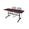 Kobe FlipTop Table, 60" W, 29" H, Laminate Top, Mahogany MKFT6024MH44GY - alternate 1